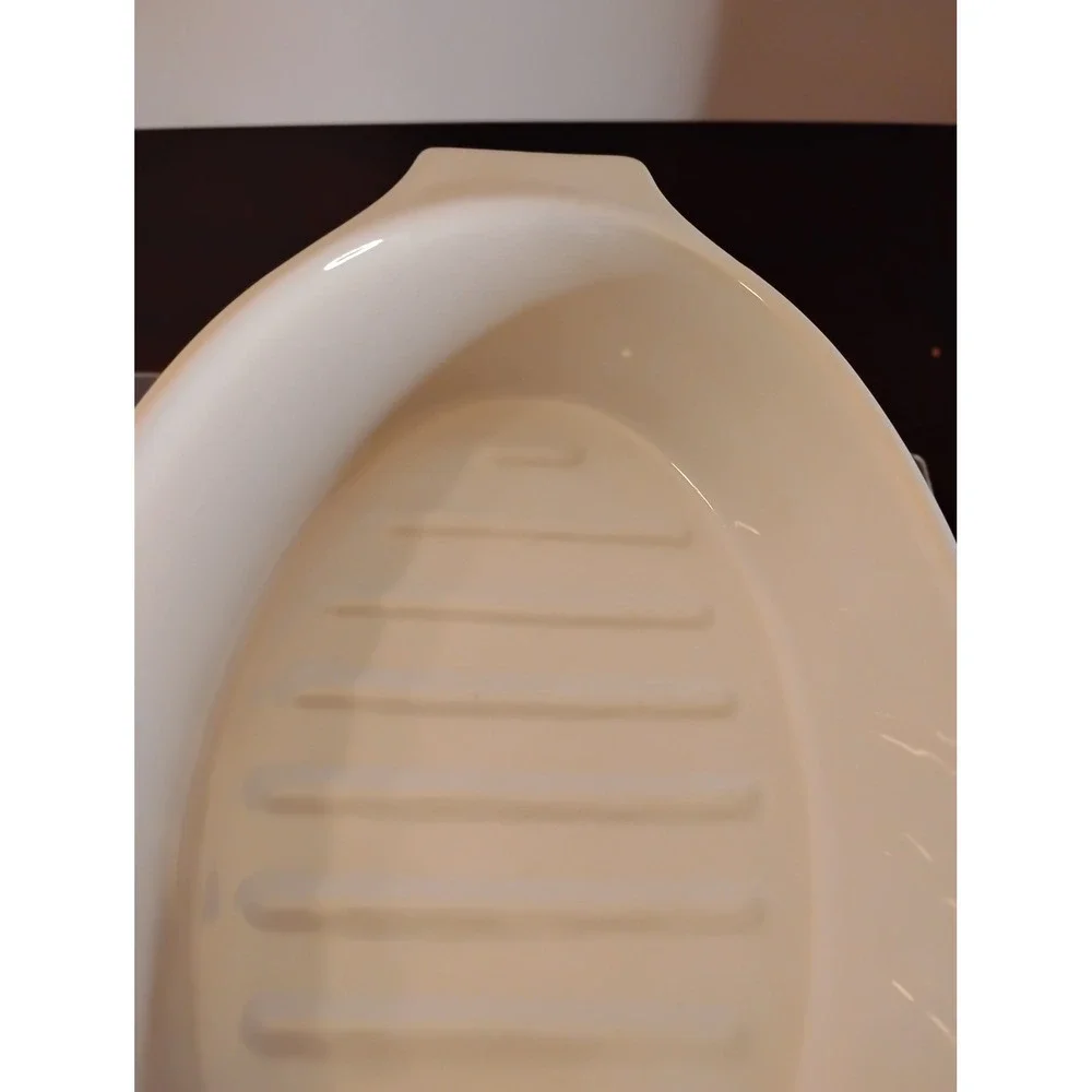 French Country Baker Cuisine de la Mere Mint Green Oval Ceramic Casserole Dish